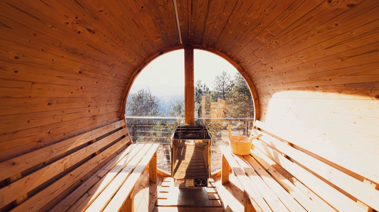 Cedar barrel sauna